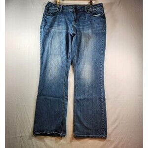 Maurices Womens Jeans Size 16 Long Straight Leg Whisker Medium Wash